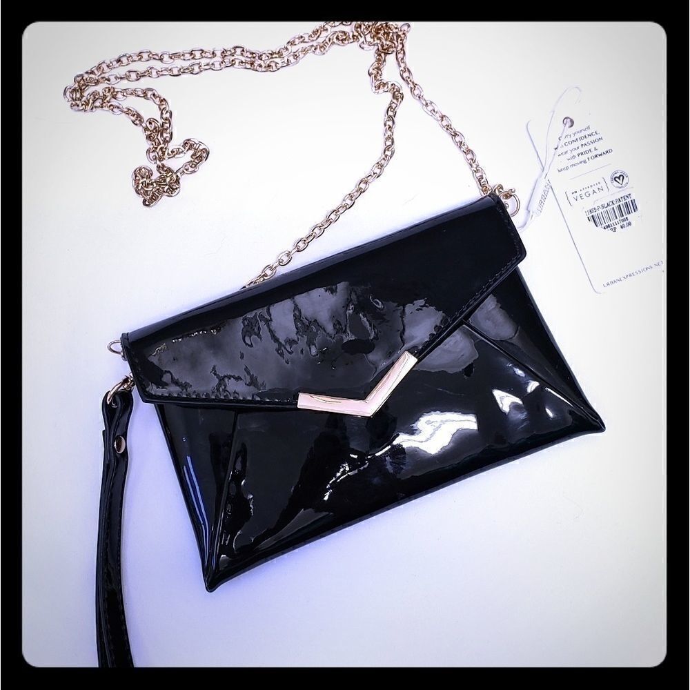 Urban Expressions VEGAN black patent purse